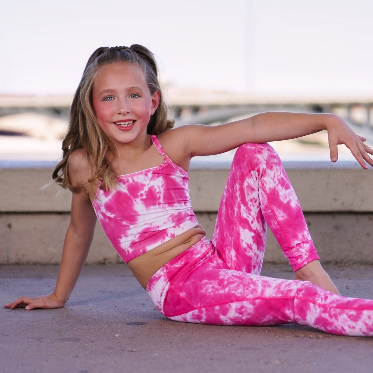 High-Rise Leggings - Pink Tie-Dye