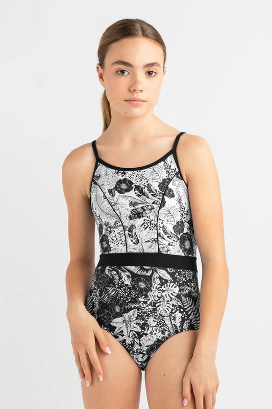 Finish Line Leotard | Monochrome Floral