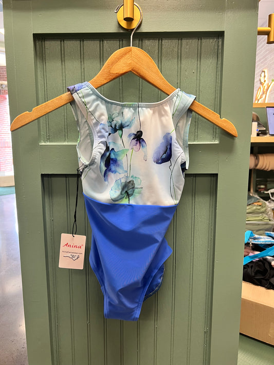 Anina Dancewear | Sophia Leotard | Blue Floral + Sedona Blue
