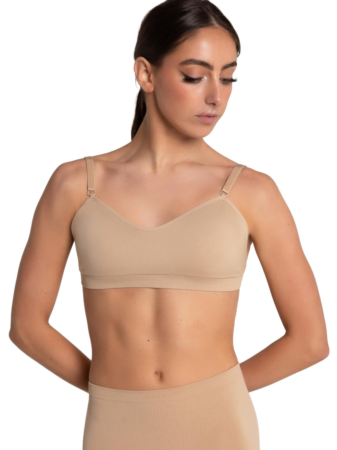 Capezio | Seamless Clear Back Sweetheart Bandeau Bra