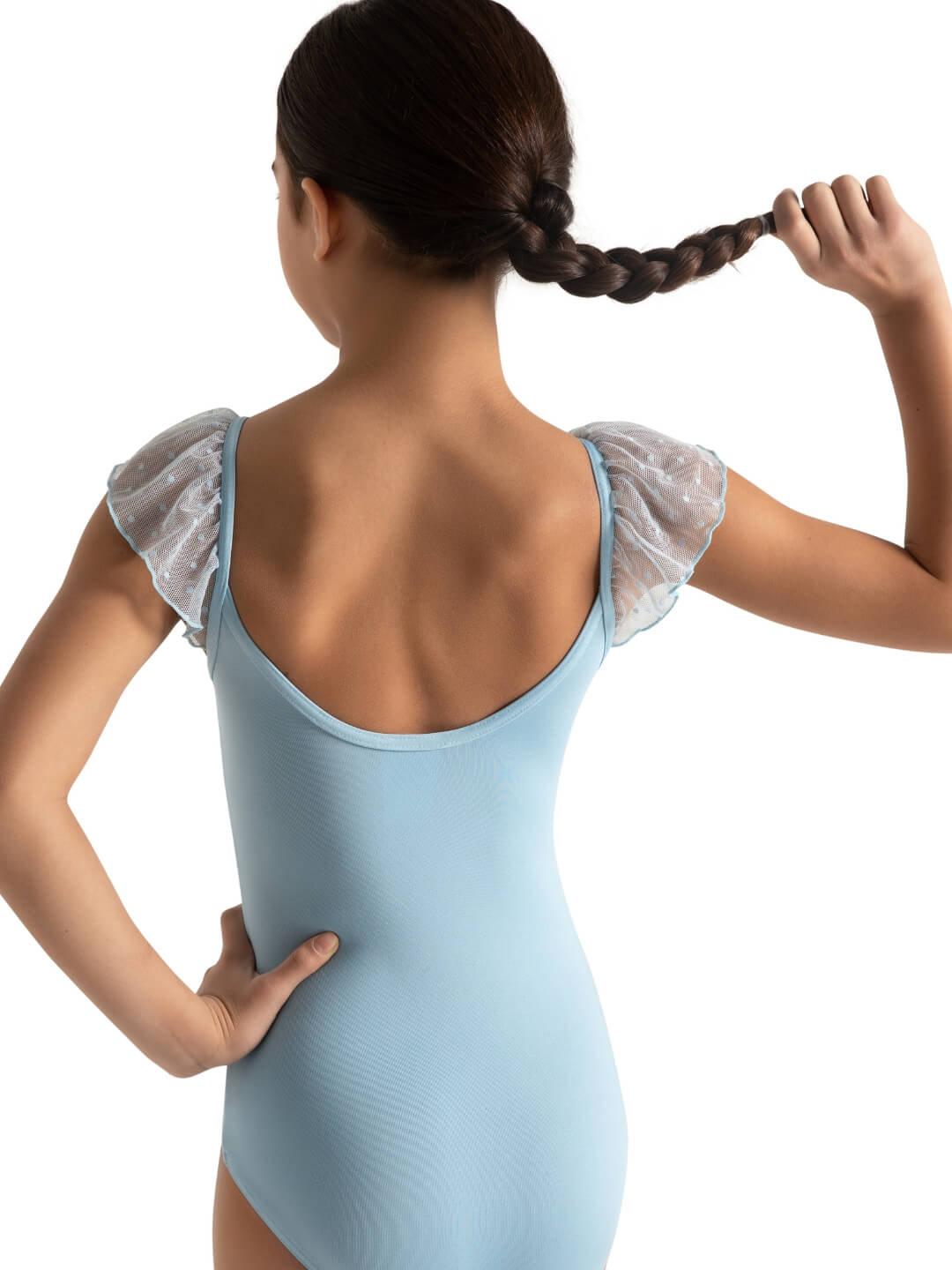 Capezio | Children's Spot on Flutter Sleeve Leotard | Light Blue