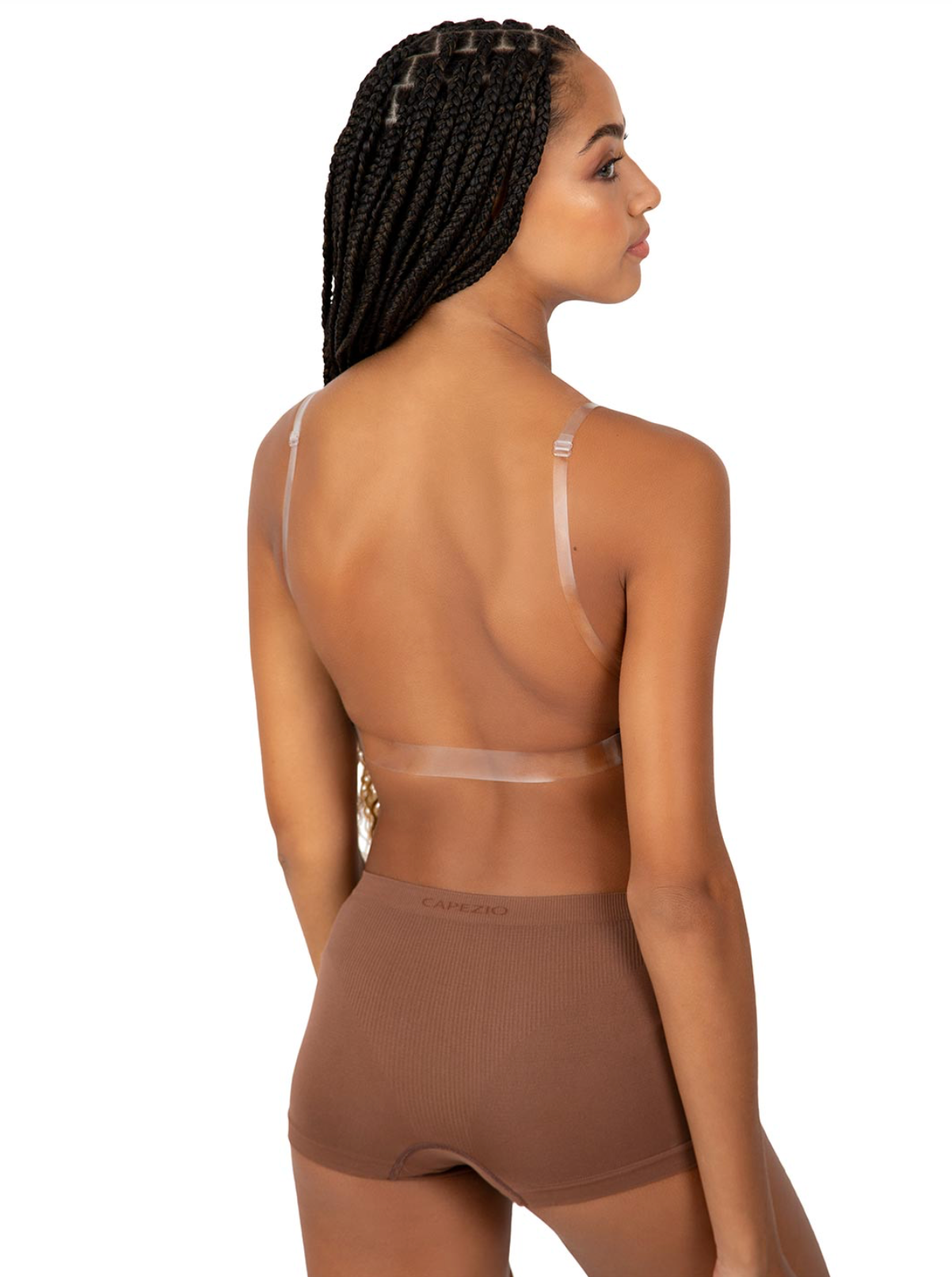 Capezio | Deep Neck Clear Back Bra