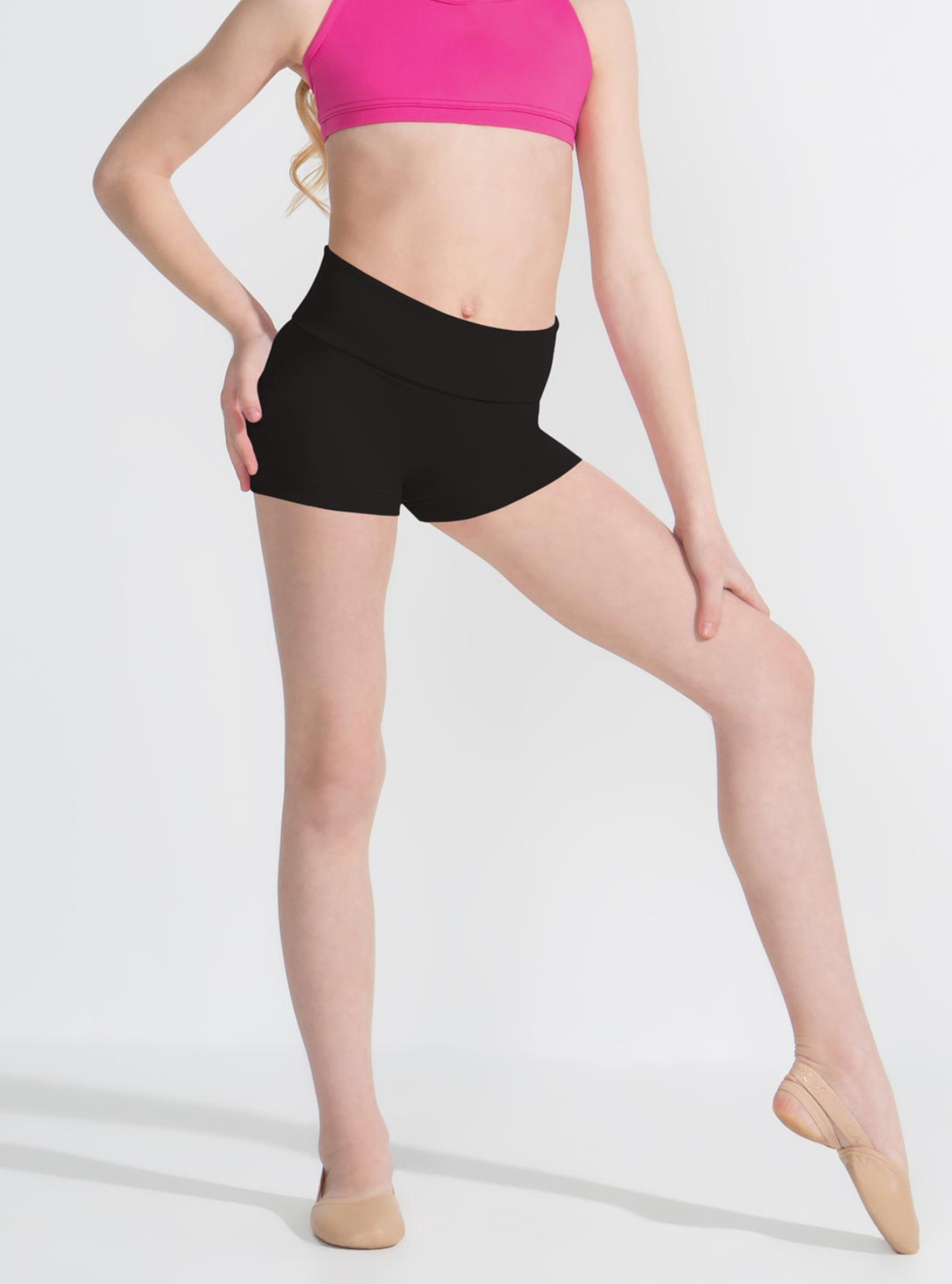 Capezio | Fold-Over Boy Short | Black