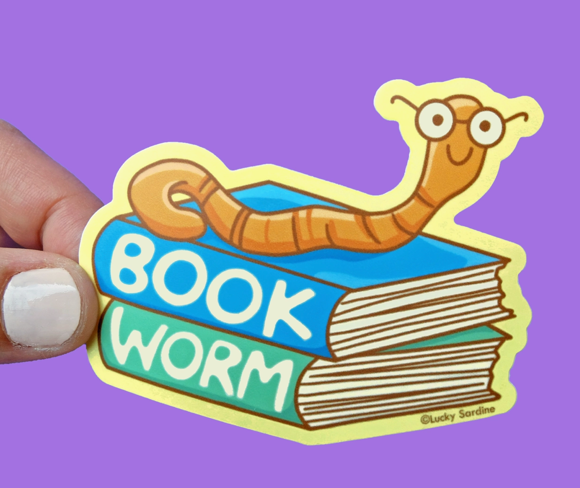 Vinyl Stickers | Book Worm