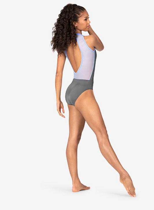 Mariia | Children's Open Back Halter Leotard | Slate