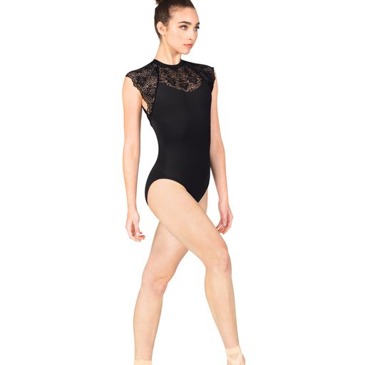 Skye by Mariia | High Neck Lace Leotard | Black
