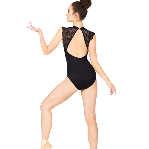 Skye by Mariia | High Neck Lace Leotard | Black