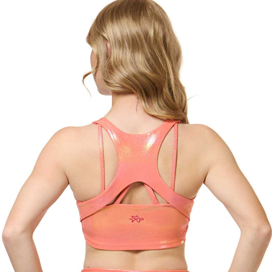 Ignite V-Neck Crop Top - Orange Sapphire