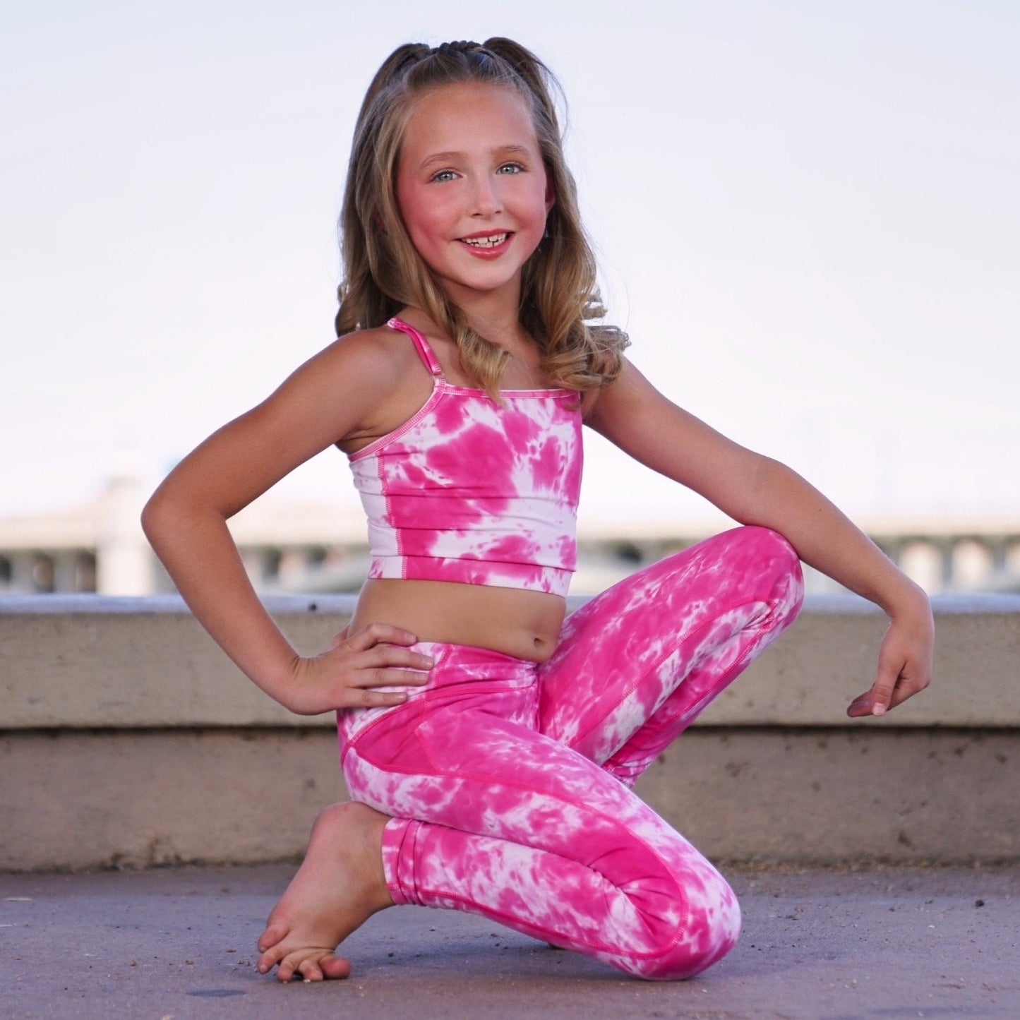 High-Rise Leggings - Pink Tie-Dye