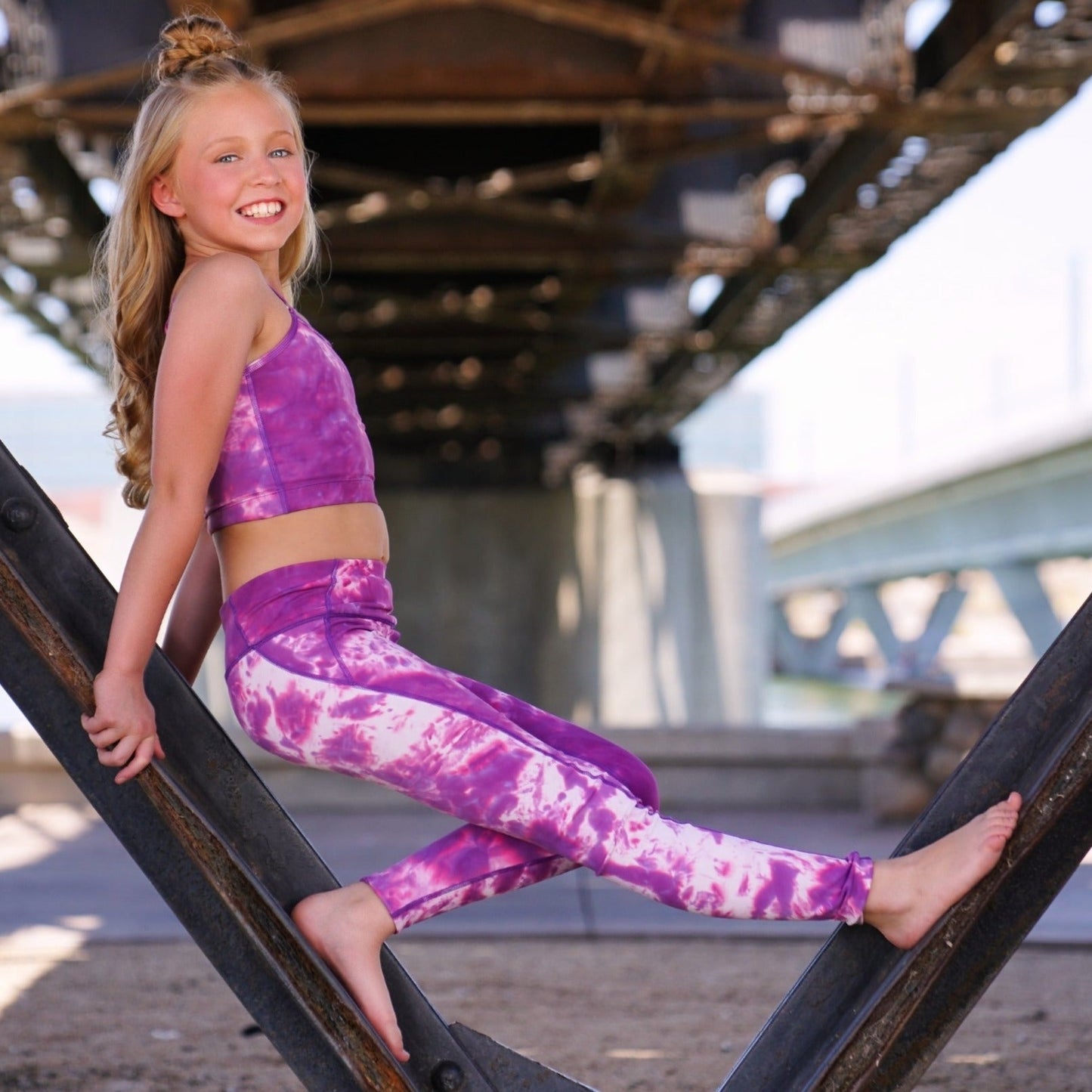 High-Rise Leggings - Purple Tie-Dye