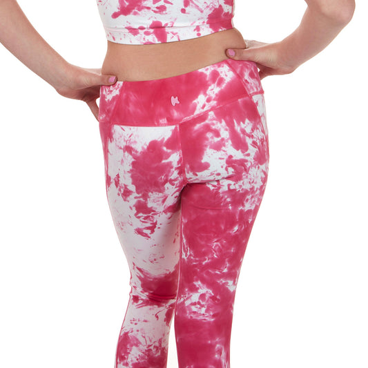 High-Rise Leggings - Pink Tie-Dye