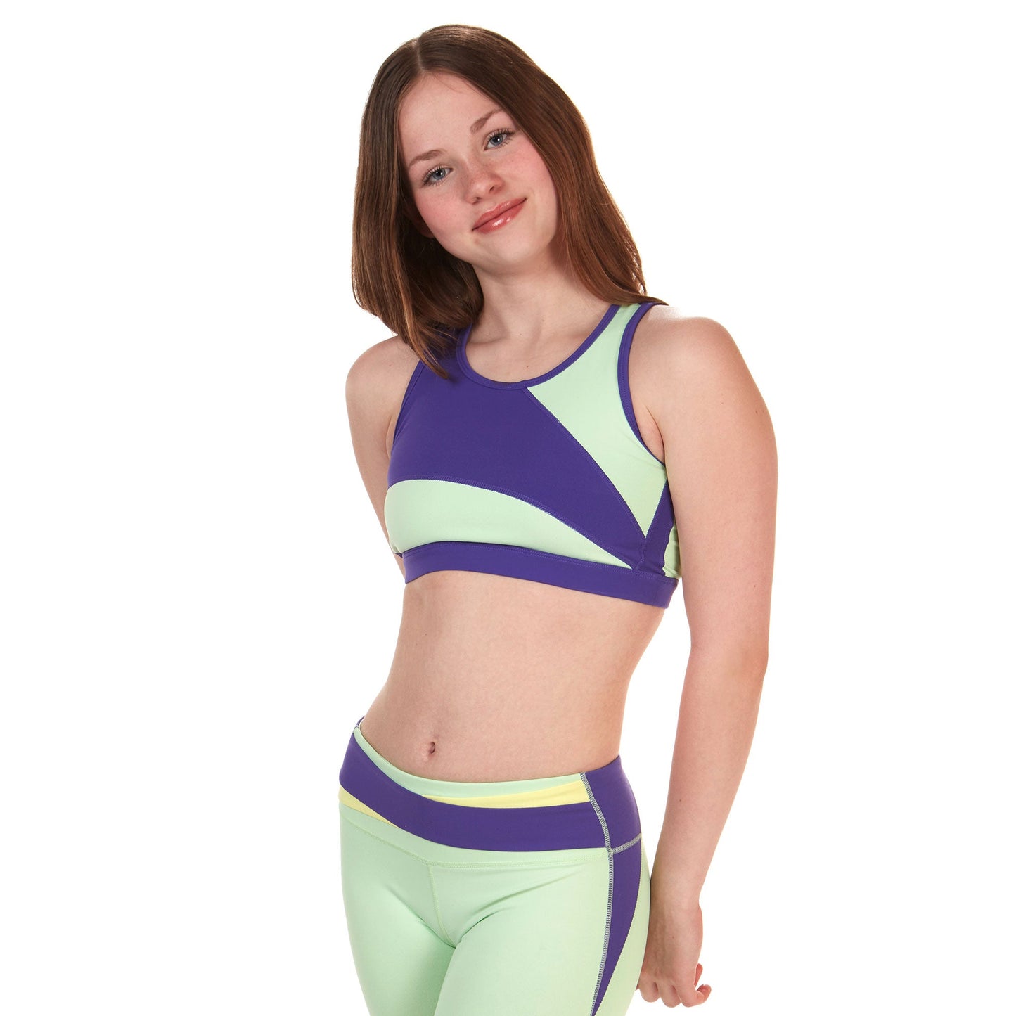 Level Up! High Rise Leggings - Purple and Teal
