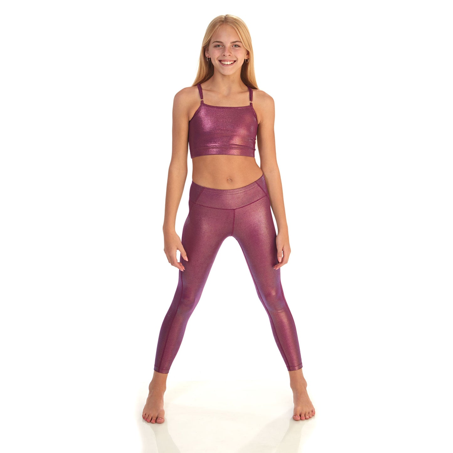 High-Rise Compression Leggings - Wild Berry