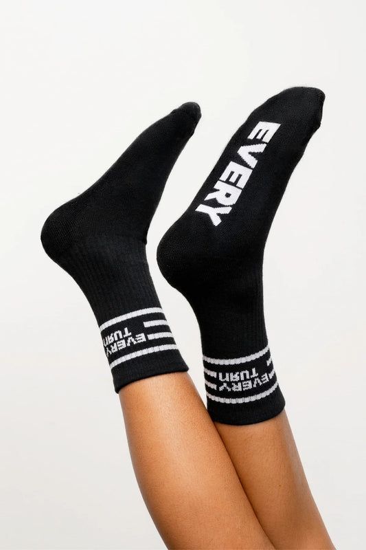 Crew Socks | Black + White