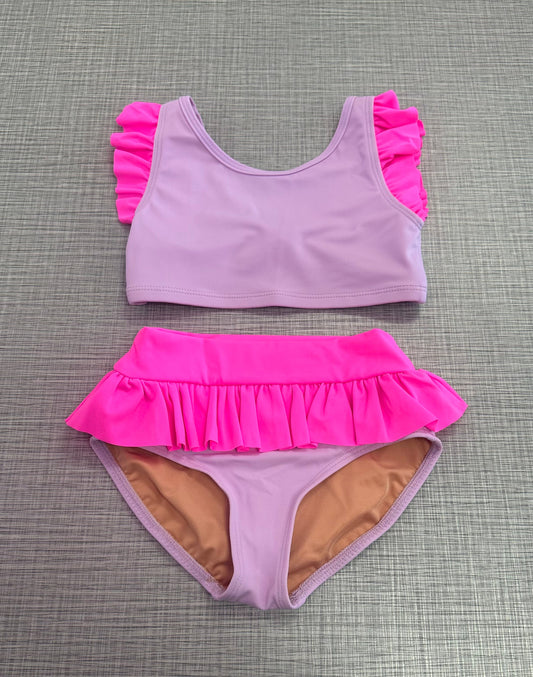 Lilac & Neon Pink Ruffle Set