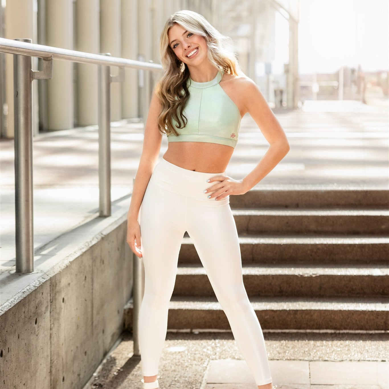Showcase High Neck Top - Mint Sapphire