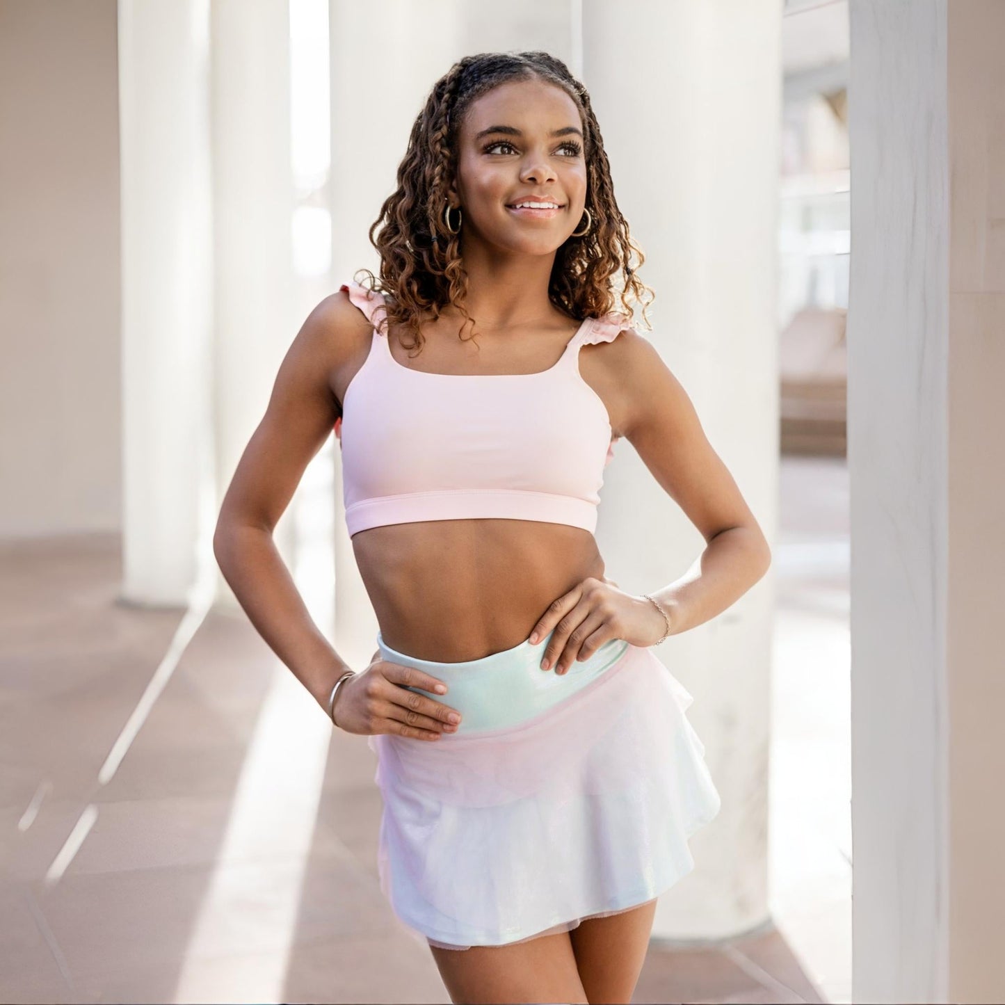 Whimsical Ruffle Top - Blush