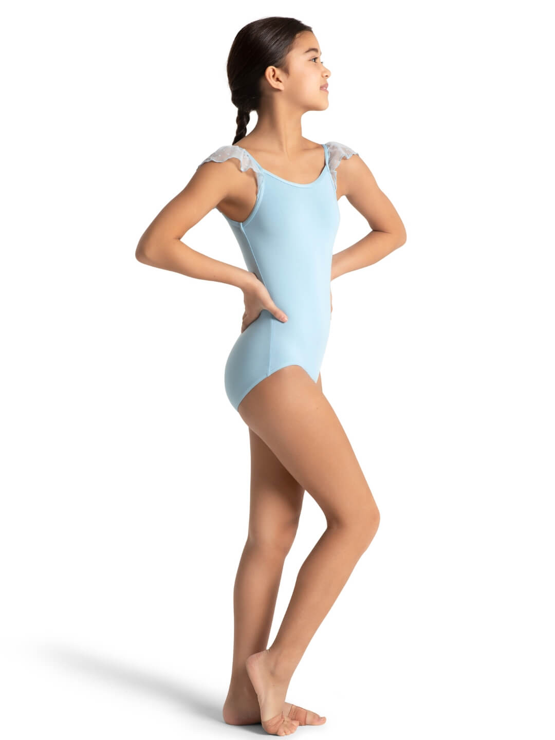 Capezio | Children's Spot on Flutter Sleeve Leotard | Light Blue