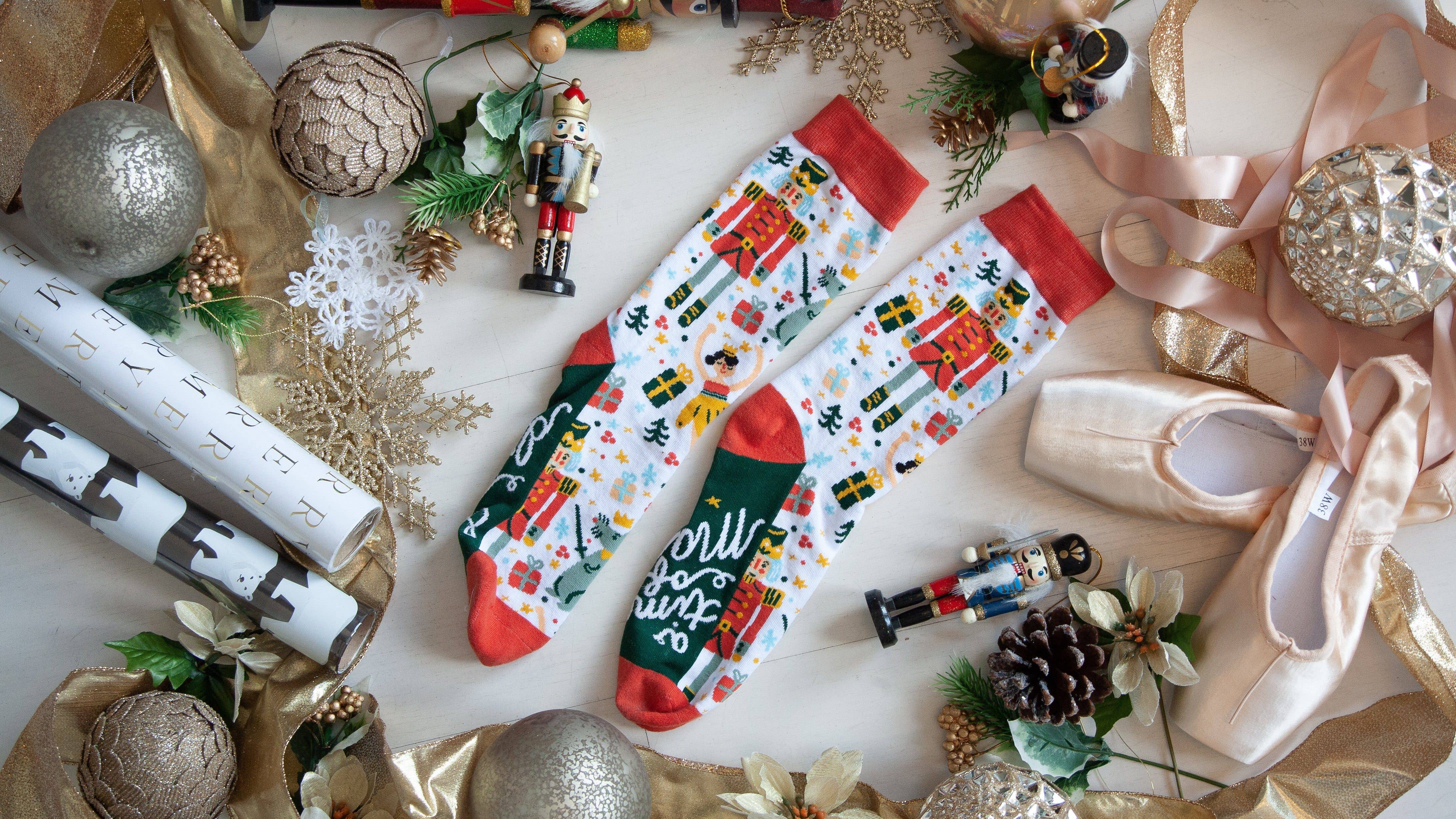 Woven Pear Crew Socks Nutcracker Lucky Dancewear